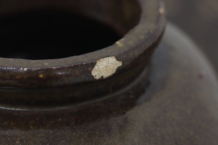 Antique Brown Glazed Little Chinese Pot