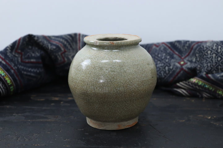 Antique Green Glazed Little Chinese Pot