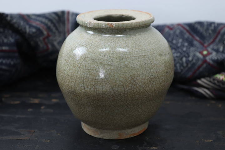 Antique Green Glazed Little Chinese Pot