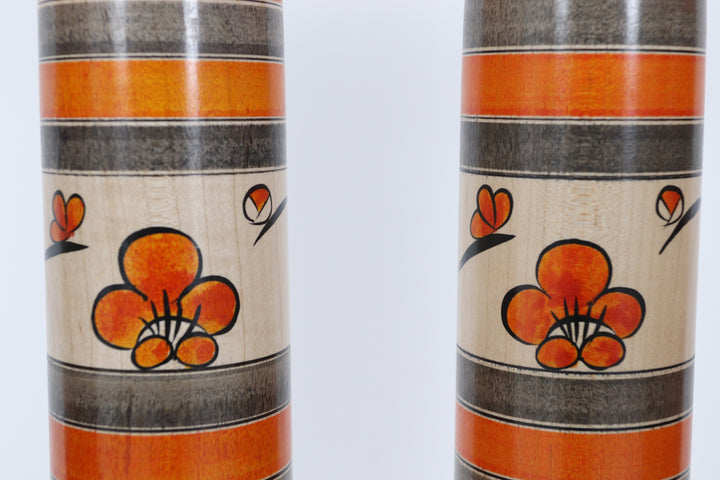 Antique Asian Patterned Colourful Wooden Dolls 