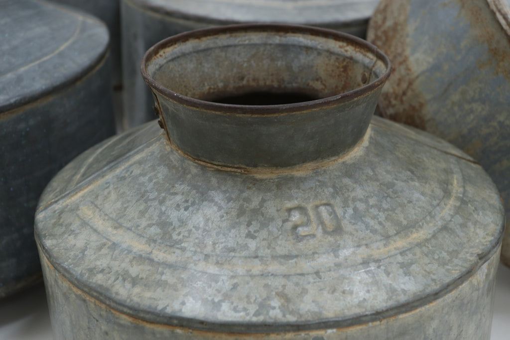 Antique asian decorative Metal Buckets 
