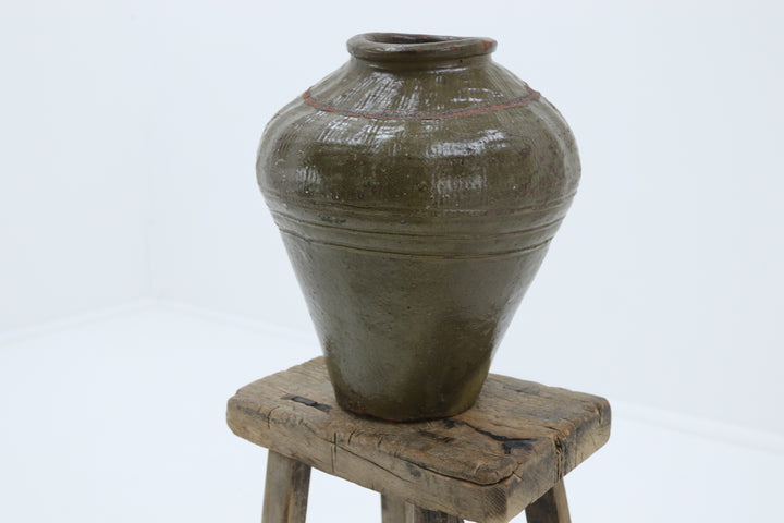 Vintage terracotta alcohol green pot