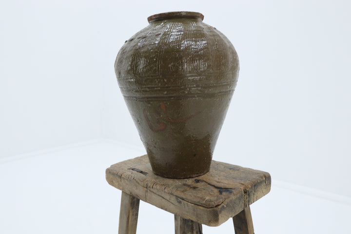 Vintage terracotta alcohol green pot
