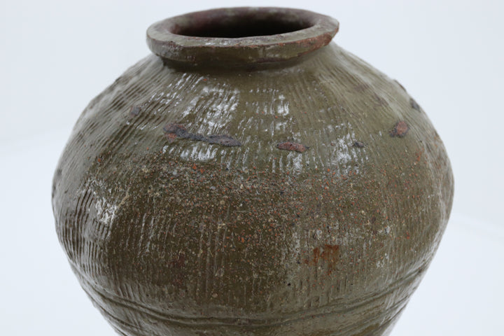 Vintage terracotta alcohol green pot