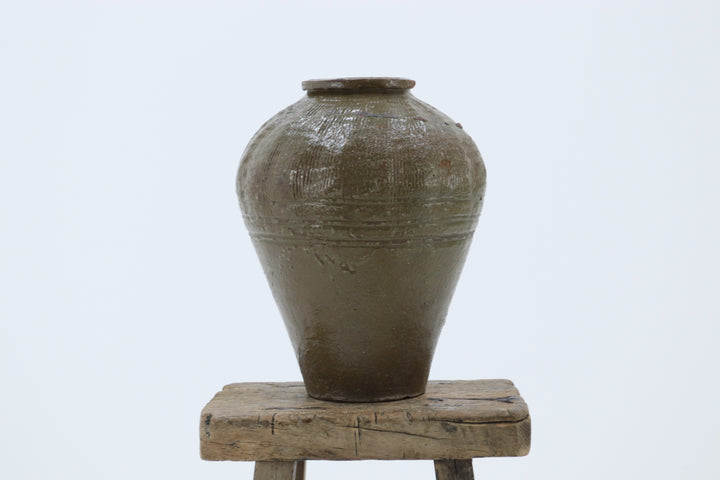 Vintage terracotta alcohol green pot