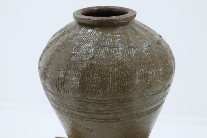 Vintage terracotta alcohol green pot