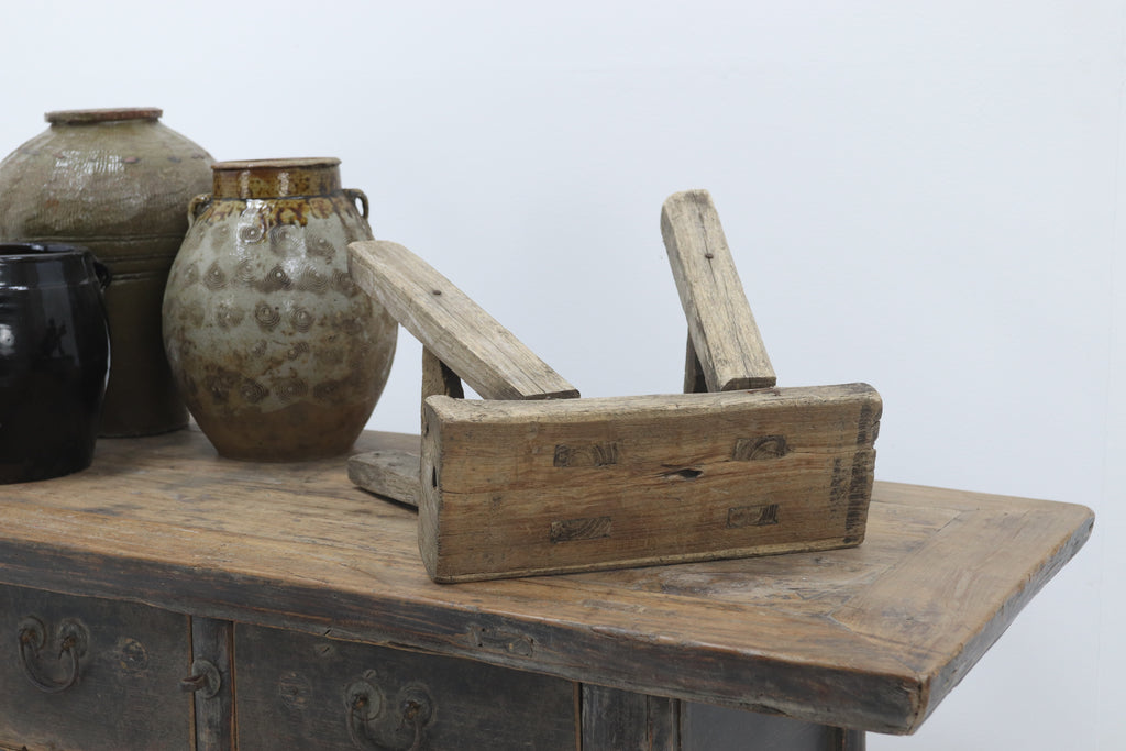Antique Rustic Wooden Side table seat