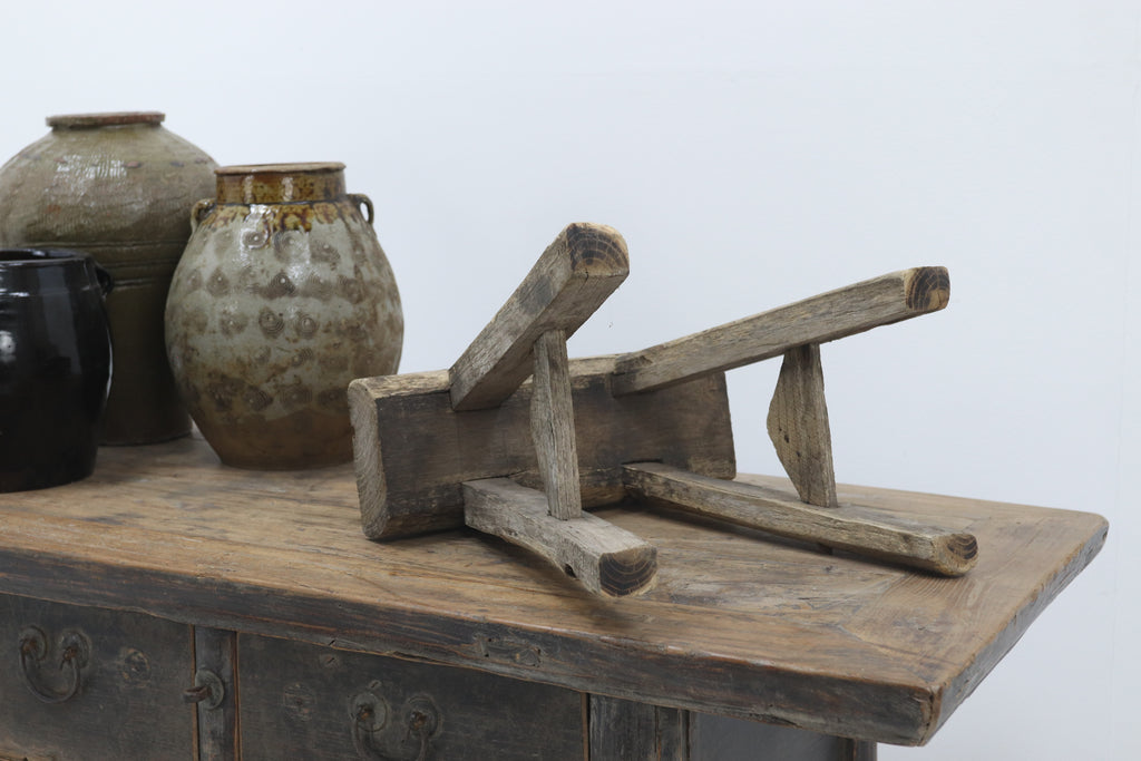 Antique Rustic Wooden Side table seat