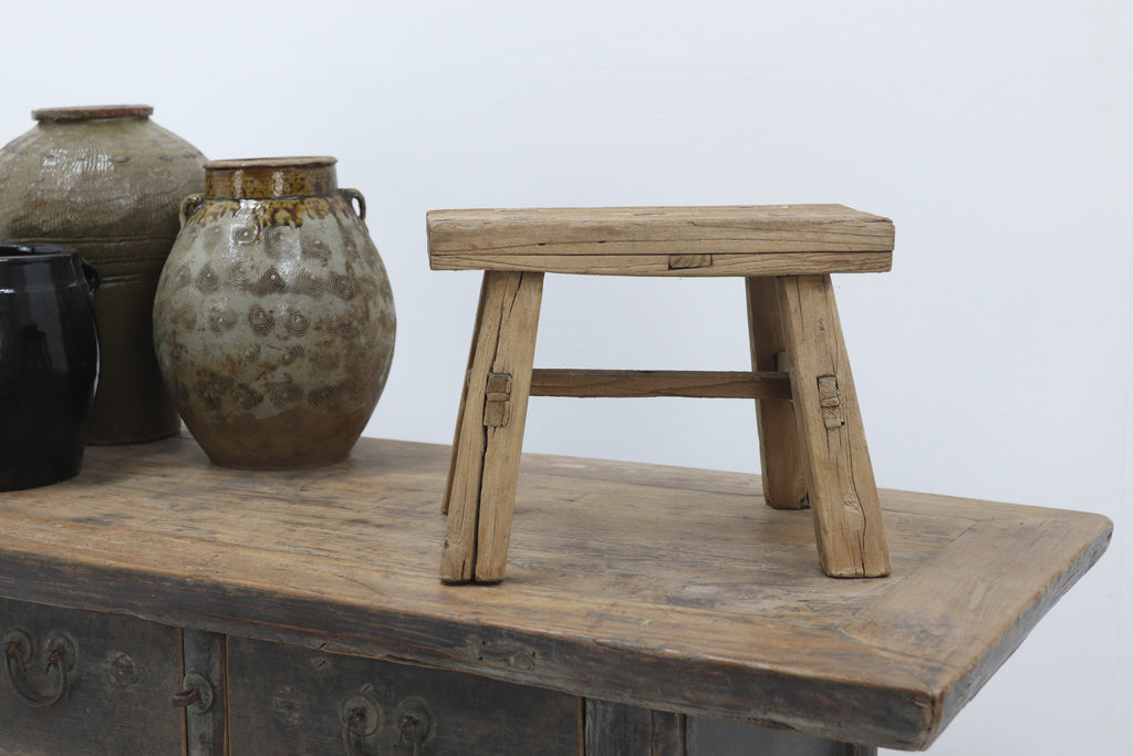 Antique Rustic Wooden Side table seat