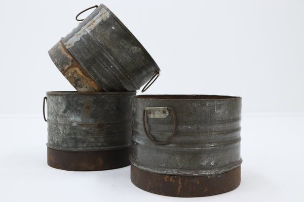 Vintage Large Metal Buckets