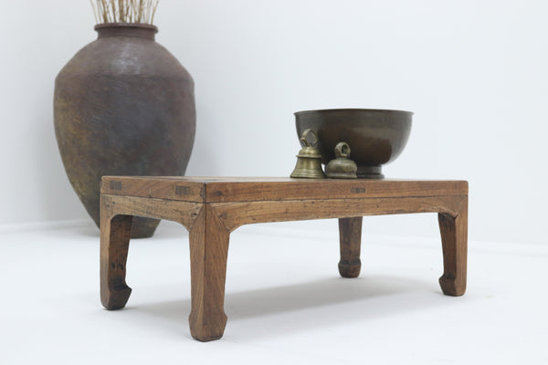 Vintage wooden asian side table platform.