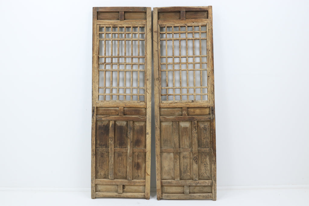 Vintage wooden hand made doors with original ironwork 