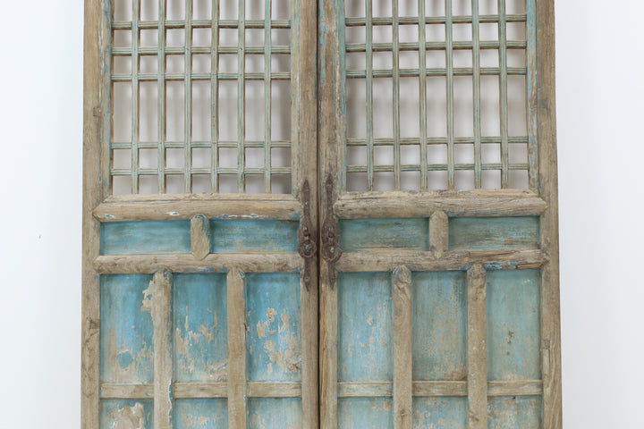 Vintage wooden hand made doors with original ironwork 