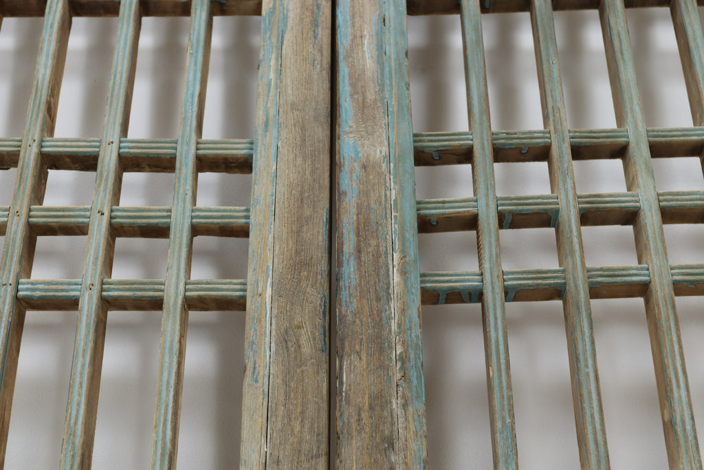 Vintage wooden hand made doors with original ironwork 