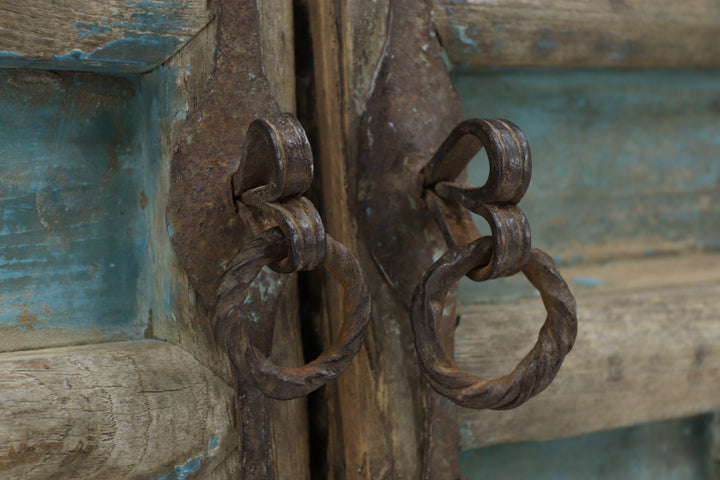 Vintage wooden hand made doors with original ironwork 