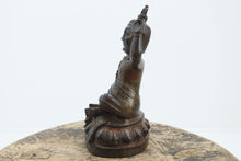 Load image into Gallery viewer, Vintage metal gold leaf and red lacquer buddha