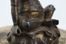 Load image into Gallery viewer, Vintage metal gold leaf and red lacquer buddha