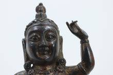 Load image into Gallery viewer, Vintage metal gold leaf and red lacquer buddha