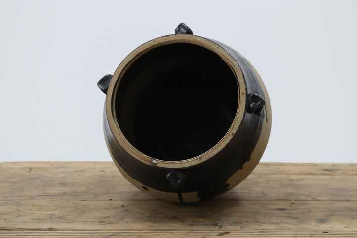 Vintage asain black preserving bowl