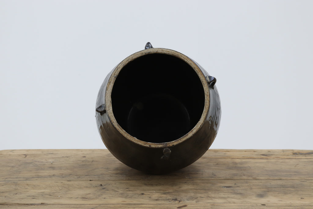 Vintage asian black preserving  bowl