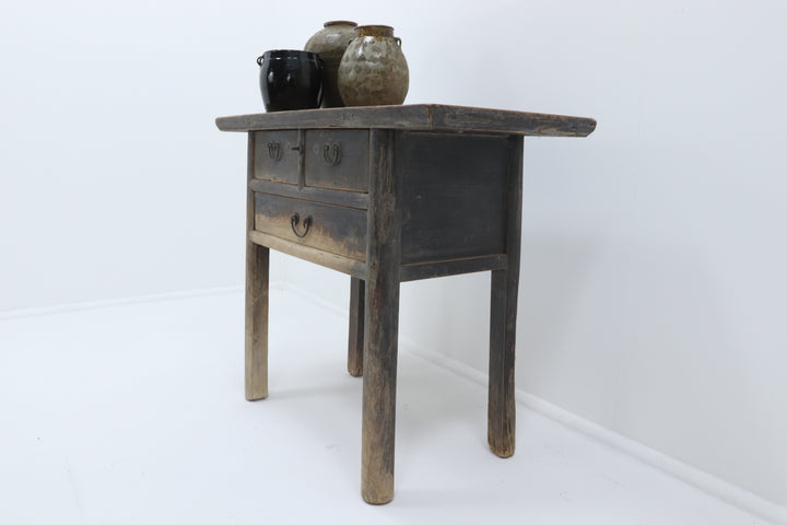 Vintage asian painted console table