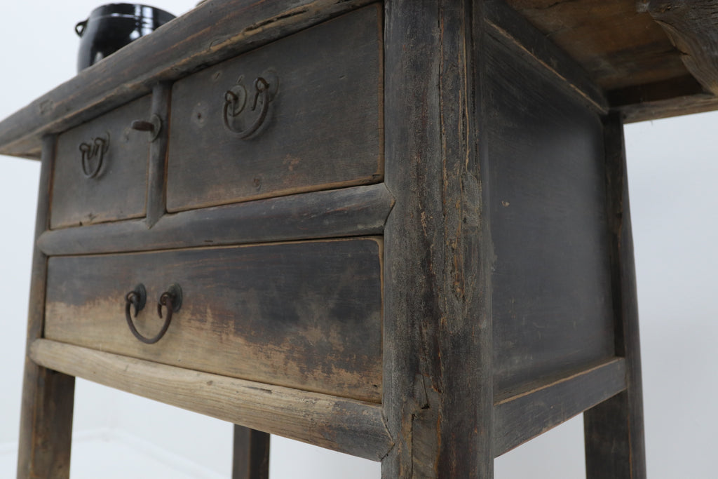 Vintage asian painted console table