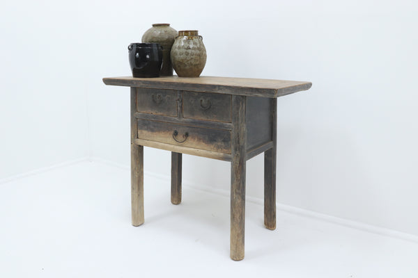 Vintage asian painted console table