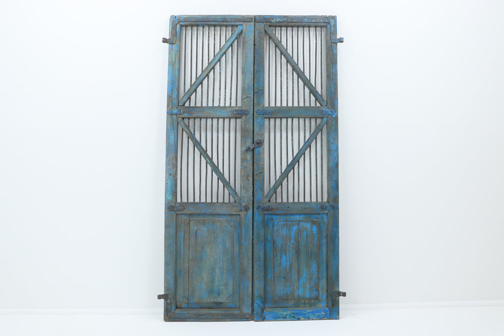 Vintage wooden antique asian pair of doors 