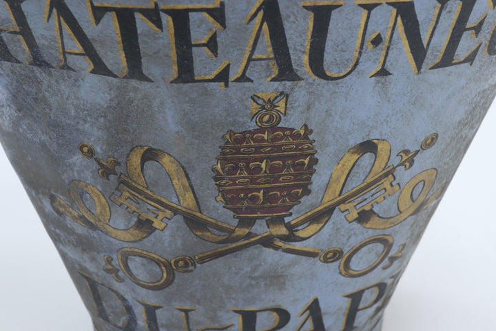 Vintage tin Chateau Neuf Du-Pape grape carrier 