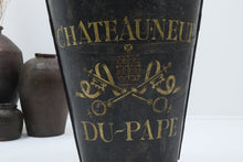 Load image into Gallery viewer, Vintage tin Chateau Neuf Du-Pape grape carrier 