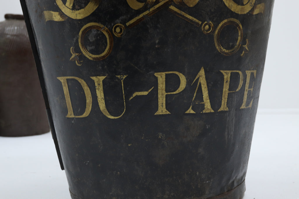 Vintage tin Chateau Neuf Du-Pape grape carrier 