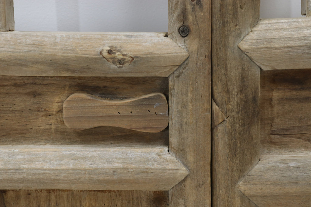 Vintage 19th century wooden courtyard home doors with frame