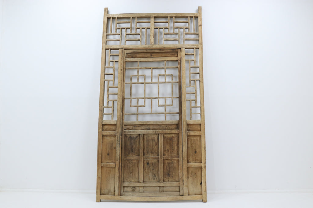Vintage 19th century wooden courtyard home doors with frame