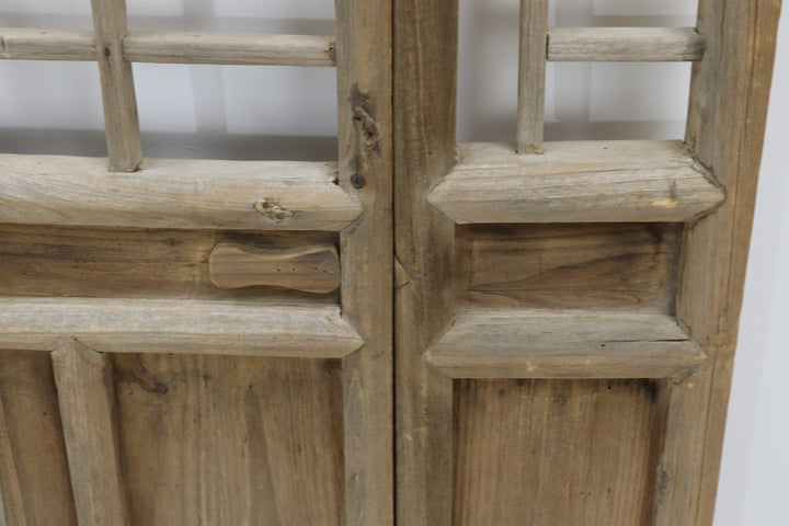 Vintage 19th century wooden courtyard home doors with frame
