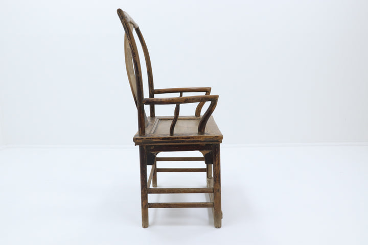 Vintage elm asian yoke back chair