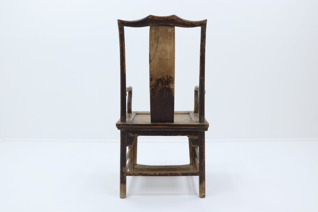 Vintage elm asian yoke back chair