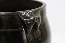 Load image into Gallery viewer, Antique asian ceramic black pot 