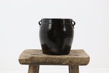 Load image into Gallery viewer, Antique asian ceramic black pot 