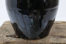 Load image into Gallery viewer, Antique asian ceramic black pot 