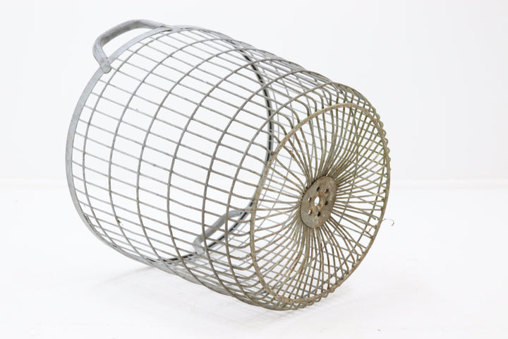 Antique woven metal basket